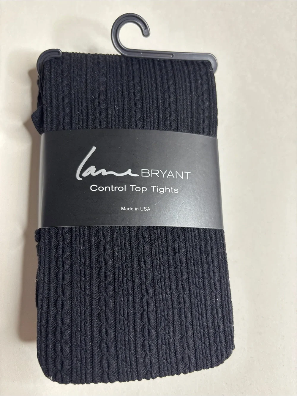 Lane Bryant Black Ribbed Control Top Tights